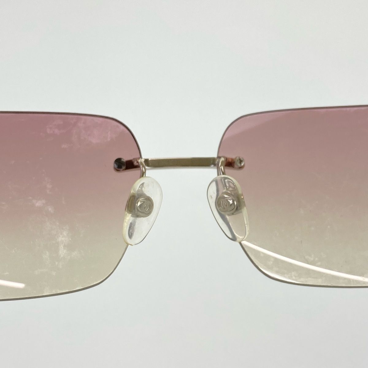 シャネル ココマーク ラインストーン サングラス リムレス 銀黒 4092-B CHANEL シャネル ココマーク ラインストーン シルバー クリア