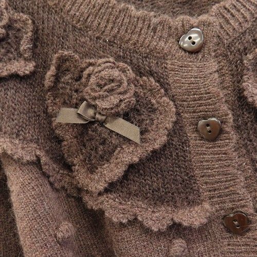 ピンクハウス PINKHOUSE カーディガン モヘヤニット リボン ハート 花
