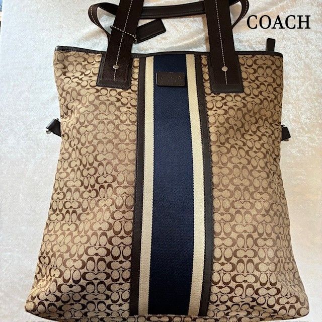 コーチ COACH シグネチャー キャンバスレザー トートバッグ