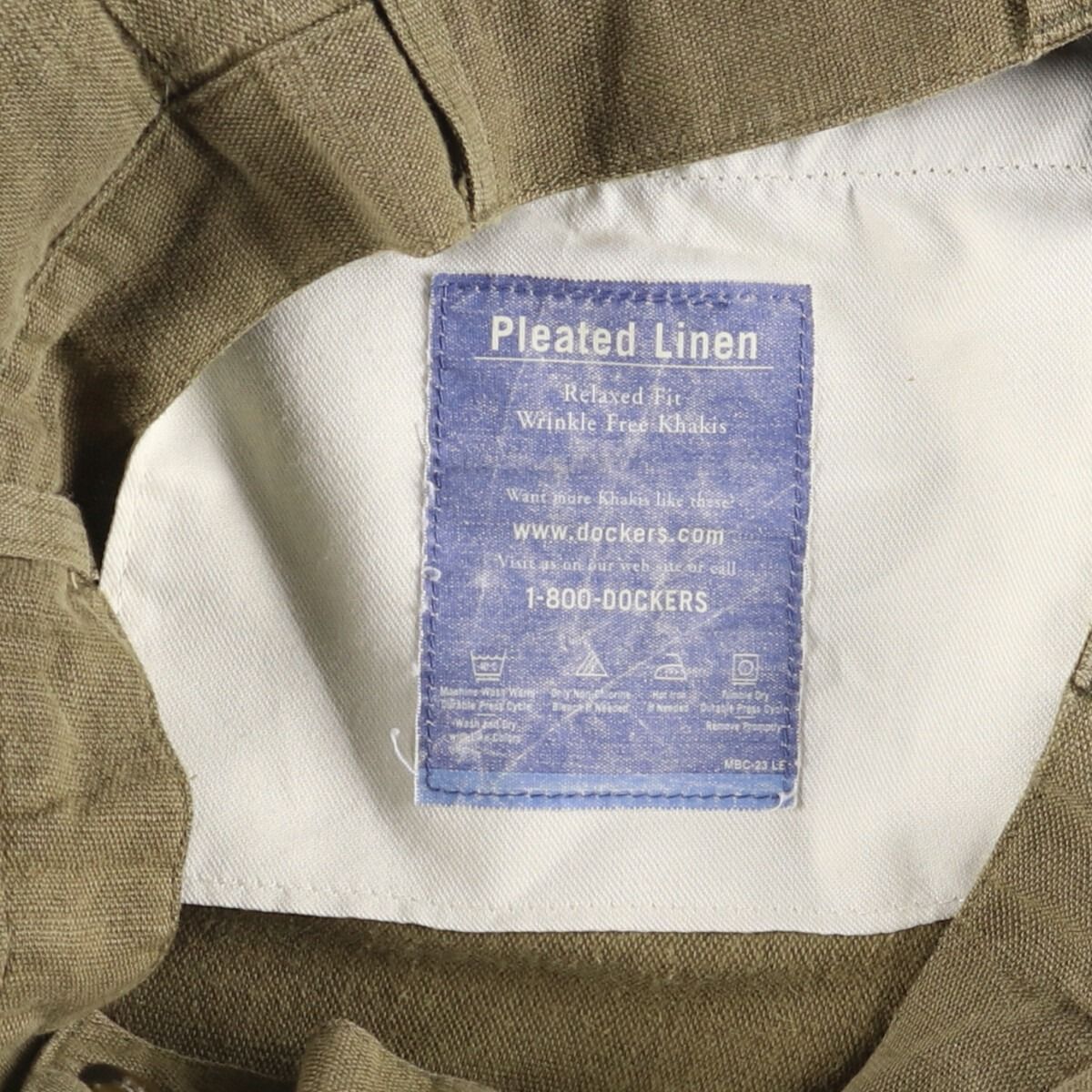 古着 ドッカーズ DOCKERS khakis Relaxed Fit ツータック リネン