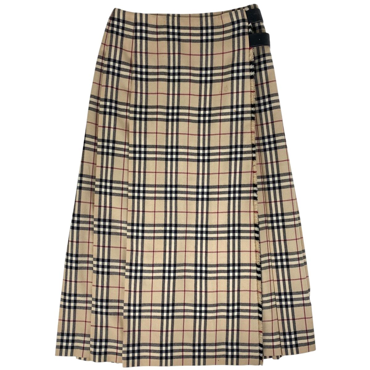 バーバリー BURBERRY チェック柄 プリーツ 巻きスカート ロング