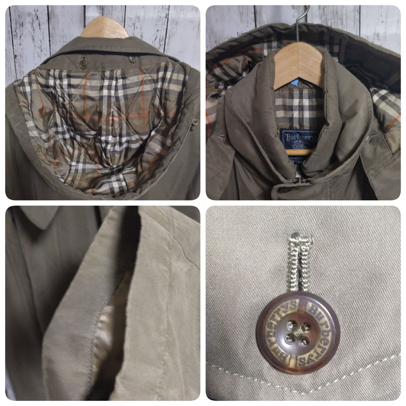 Burberrys フードジャケット コート ノバチェック 中綿ライナー 玉虫色