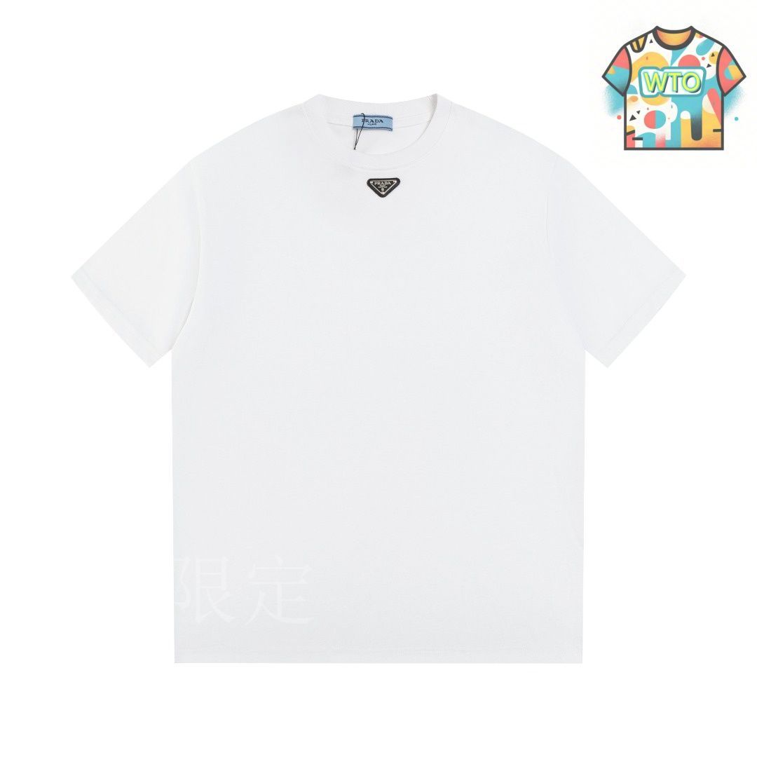 今日特価】Prada トライアングルロゴ ミニマル T シャツ