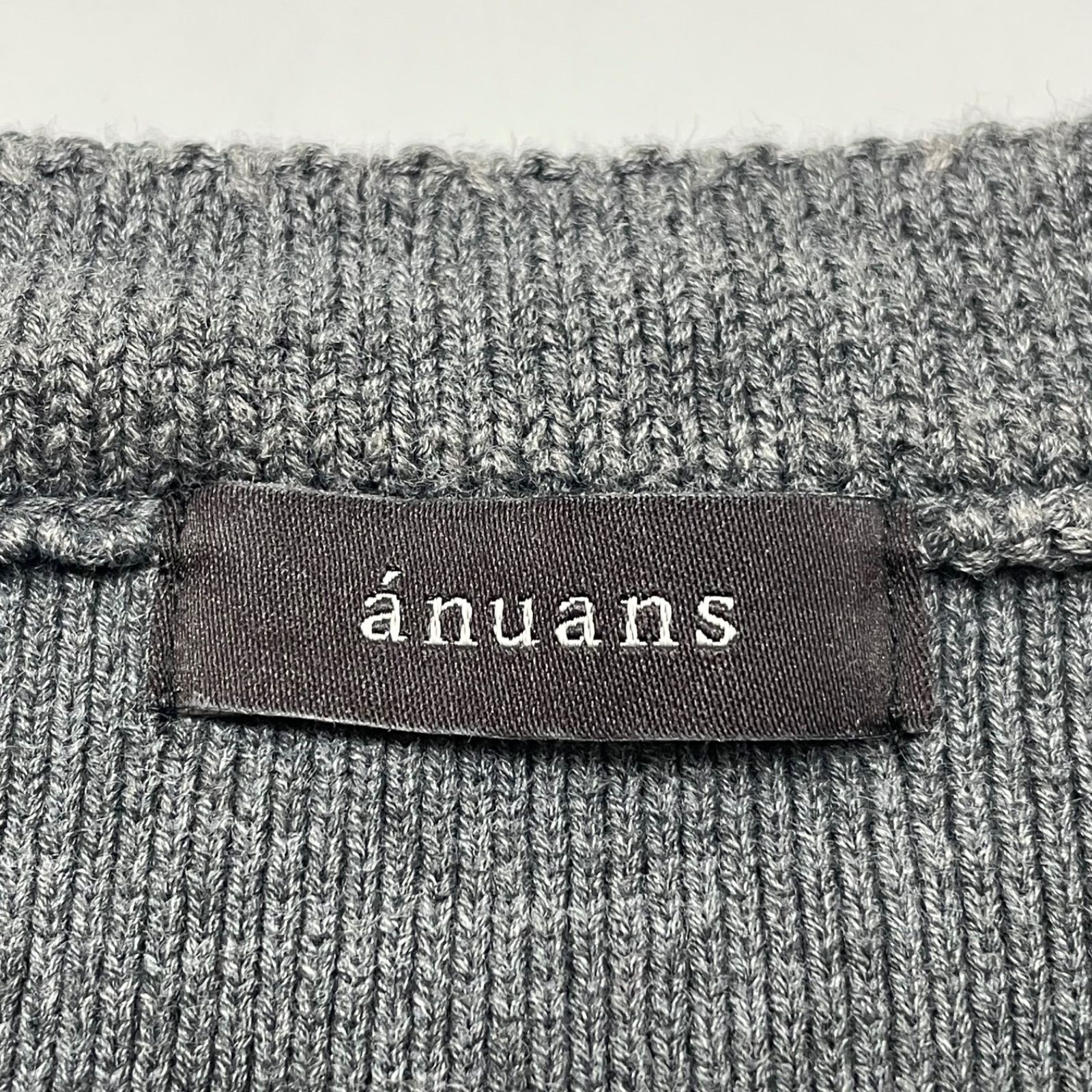 anuans アニュアンス オリジナルボタンノー ニットジャケット カーディガン 羽織り ショート丈 金ボタン -1 灰色 ダークグレー フリーサイズ レディース 冬 ゴーゴー古着 5 No.983 長袖 カーディガン ボレロ アンサンブル