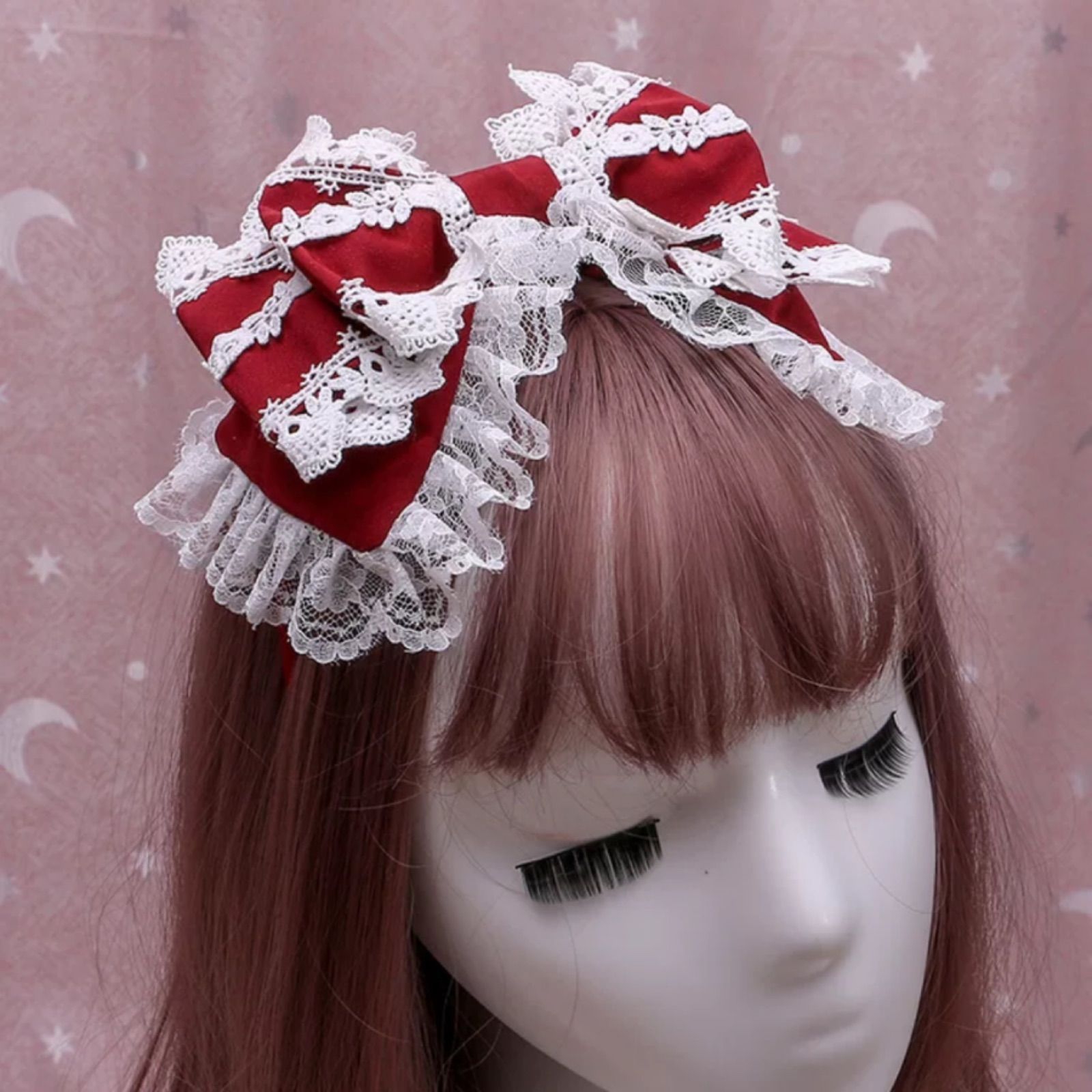 03リボンカチューシャメイド 可愛いロリータヘッドドレス♡黒