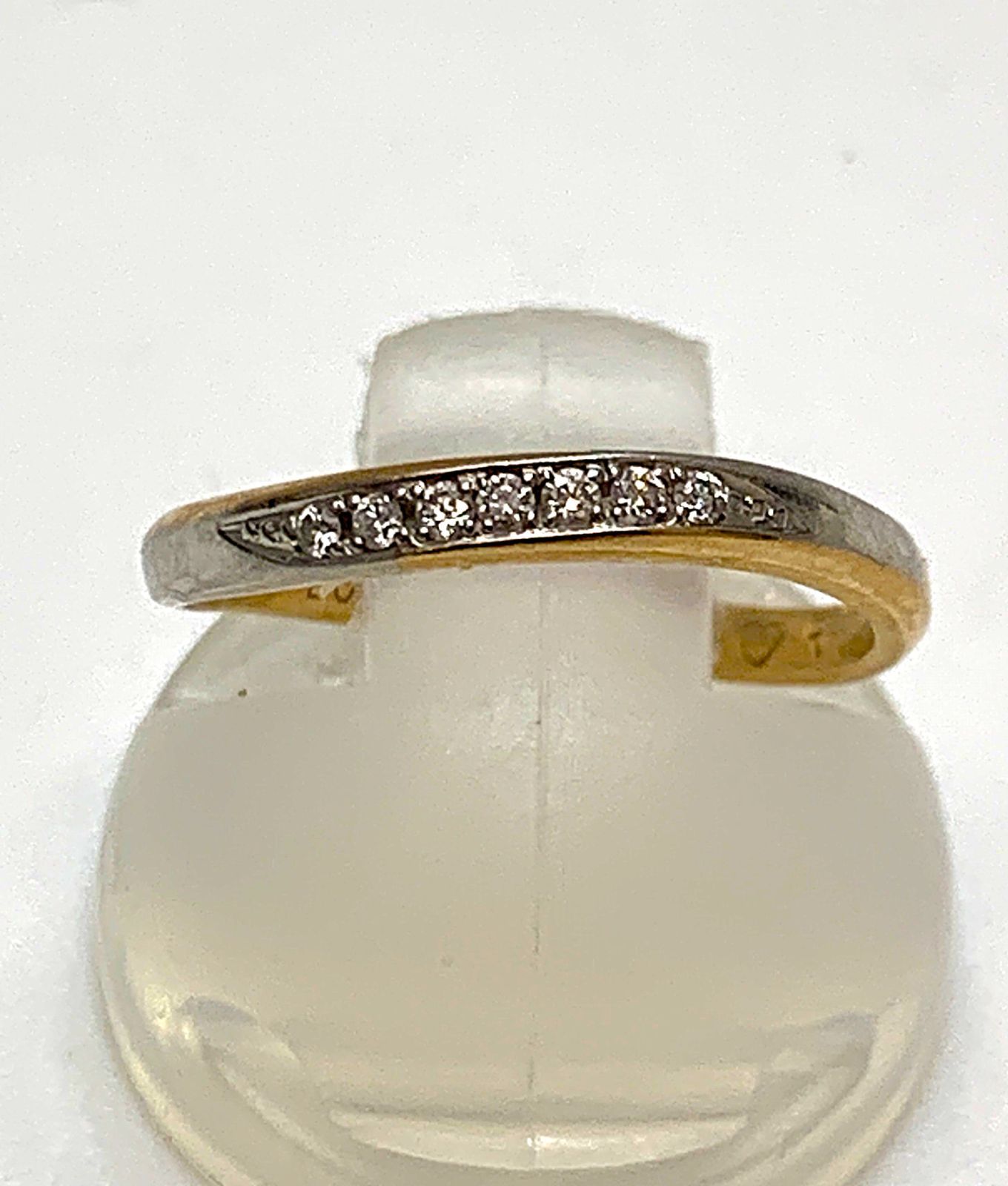 訳あり商品》K18 ・ PT900 コンビ ダイヤモンド 0.05ct リング
