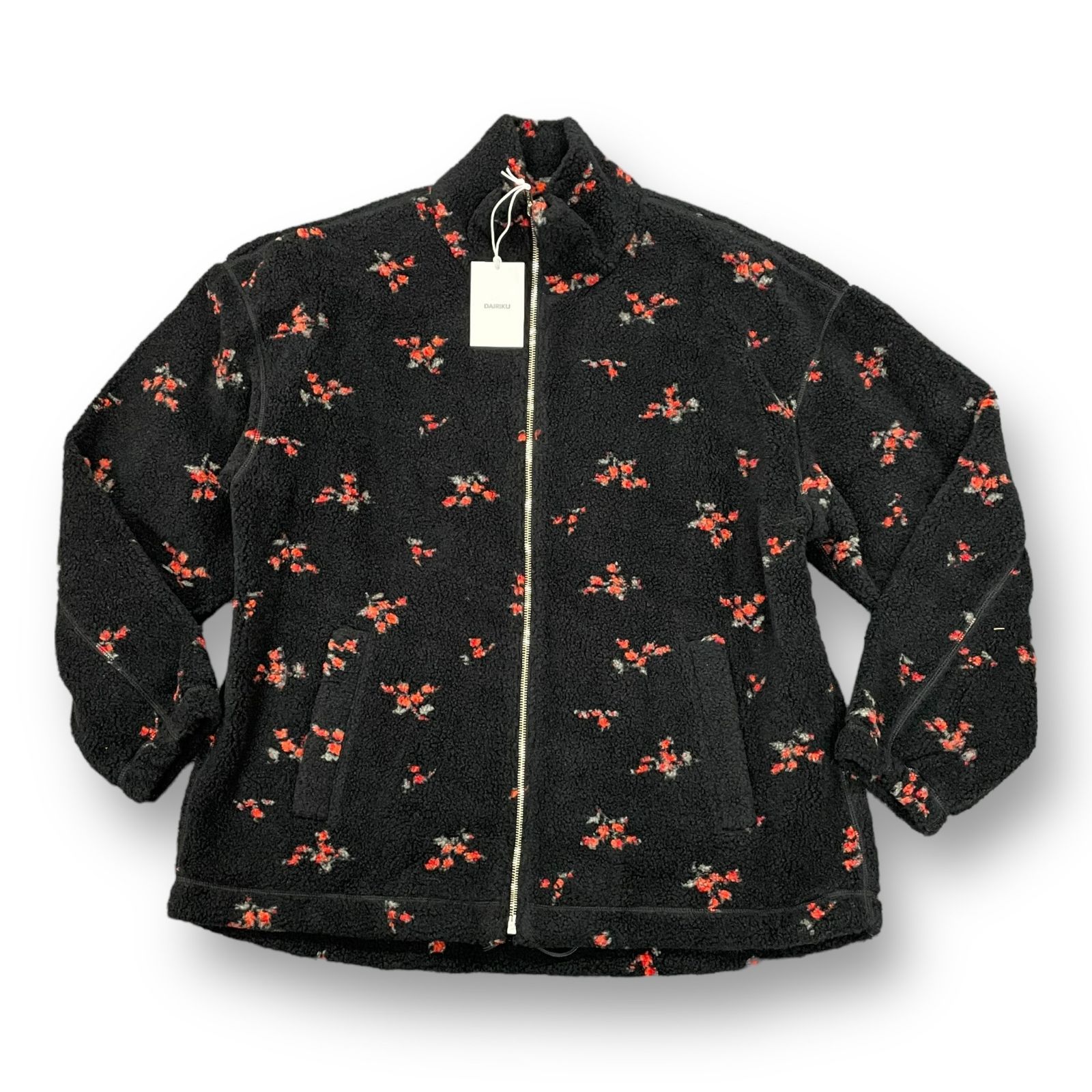 新品Dairiku Flower Fleece Zip Up Blouson Lフードフードなし