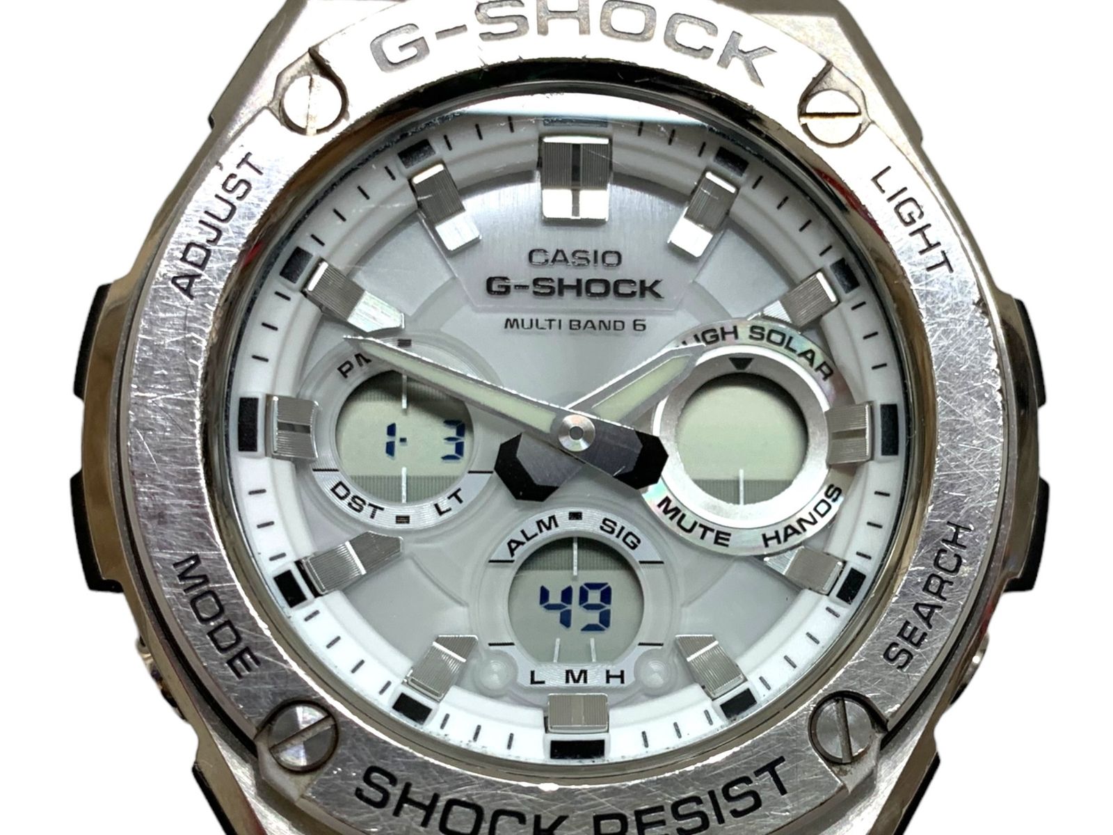 CASIO (カシオ) G-SHOCK G-STEEL メタルバンド ステンレススチール タフソーラー MULTI BAND6 GST-W100 シルバー メンズ/036