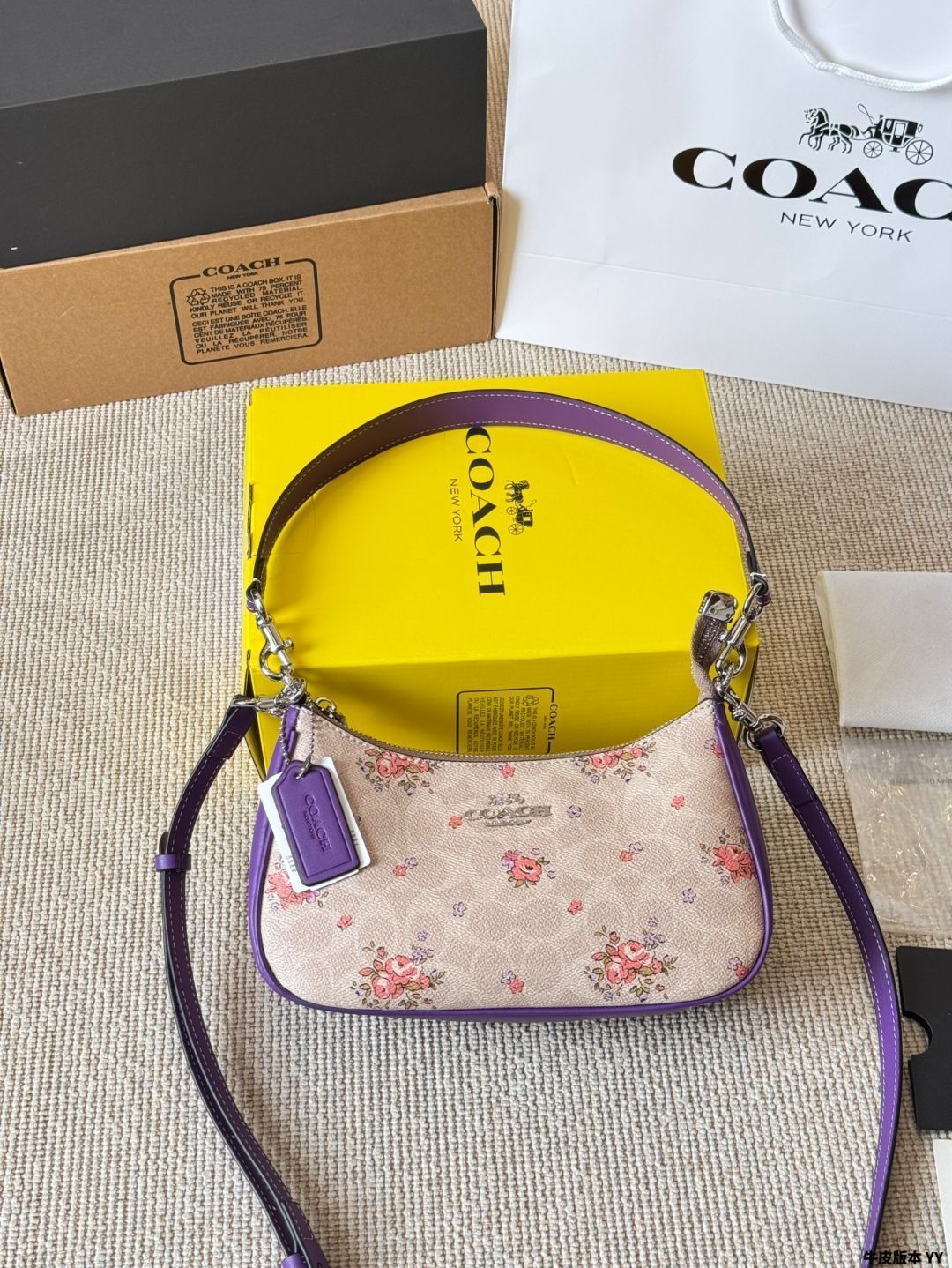 今日 Coach Teri アンダーアームバッグ 大マージャンアップグレード版