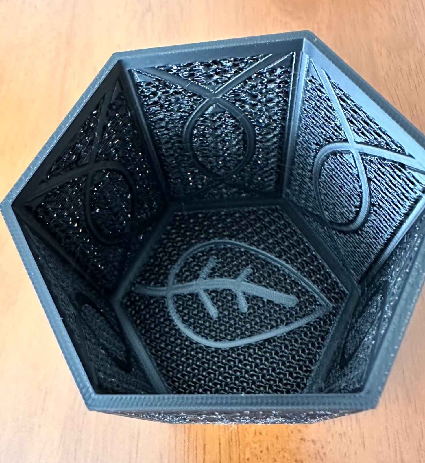 3Dプリンター鉢 3個セット 黒 3号ジャイロイド メッシュ デザイン