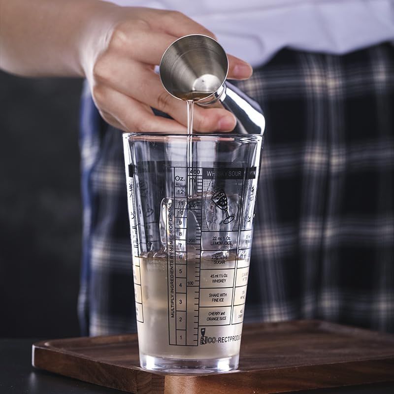 目盛り付き 400ml 4本爪カクテルストレーナー付き カクテル