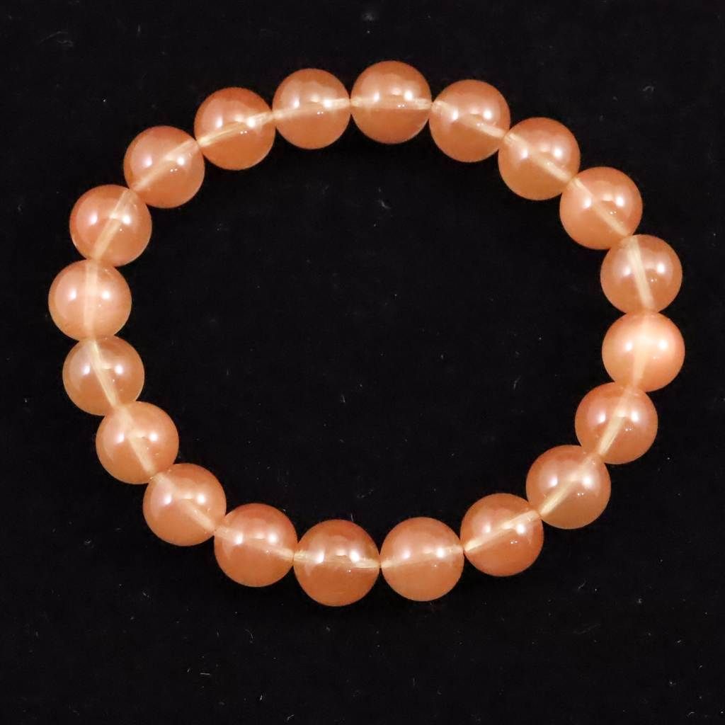 チベット産 ピンクブラウン シラー アンデシン 9.5mm玉ブレスレット
