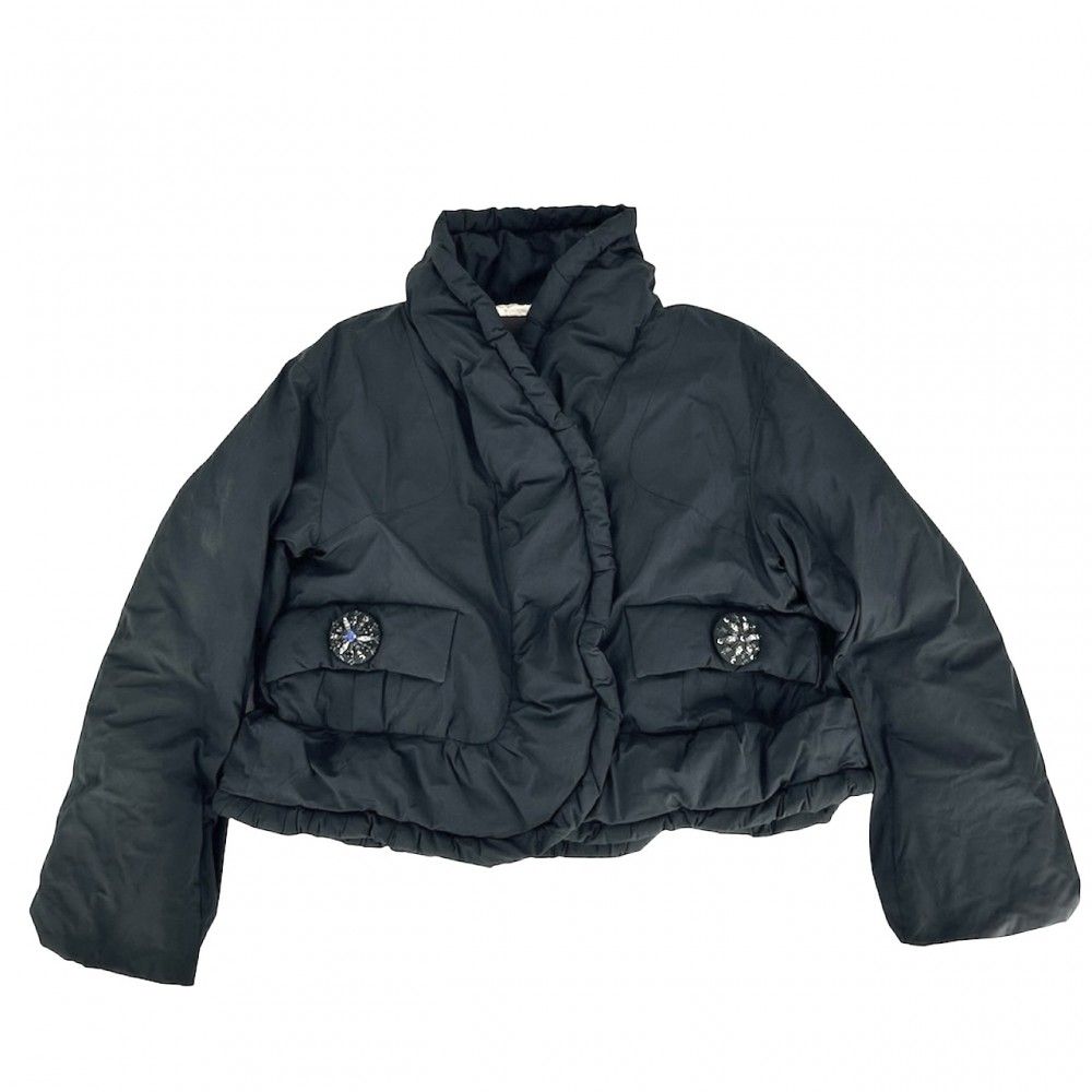 LOUIS VUITTON - LOUIS VUITTON ルイヴィトン ダウンジャケット アウター アパレル 服 38 ブラック 黒 ブラック金具 ポリエステル    レディース 冬【中古品】 在庫処分】 ルイヴィトン ダウンジャケット レディース アウター