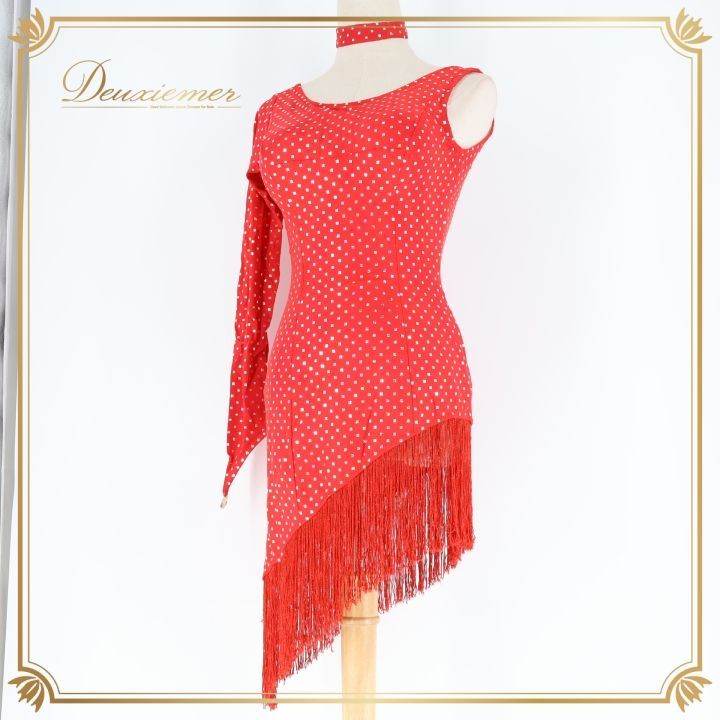 社交ダンス 衣装 セキネ SEKINE ラテン ドレス ワンピース ラテンドレス 赤 フリンジ パーティ 発表会 デモ 競技 レッド系 日本製 競技用ドレス フリンジドレス 大人用 ワンピースドレス ダンスウエア 社交ダンス衣装 ダンスパーティ 発表会