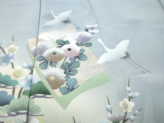 平和屋着物□訪問着 草花文 螺鈿 暈し染め 金銀彩 正絹 逸品