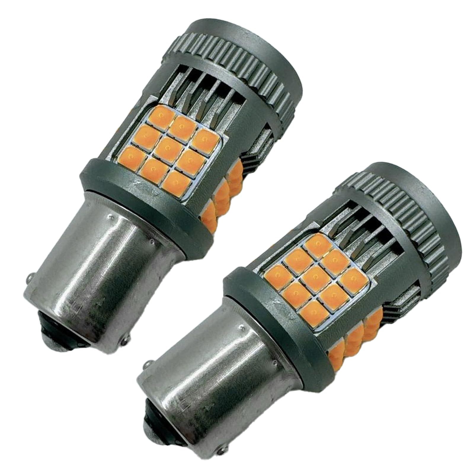 AhhYouMe LED トラック ウインカー バルブ S25 180度 24V アンバー オレンジ 2500LM 2個セット [S25-180]
