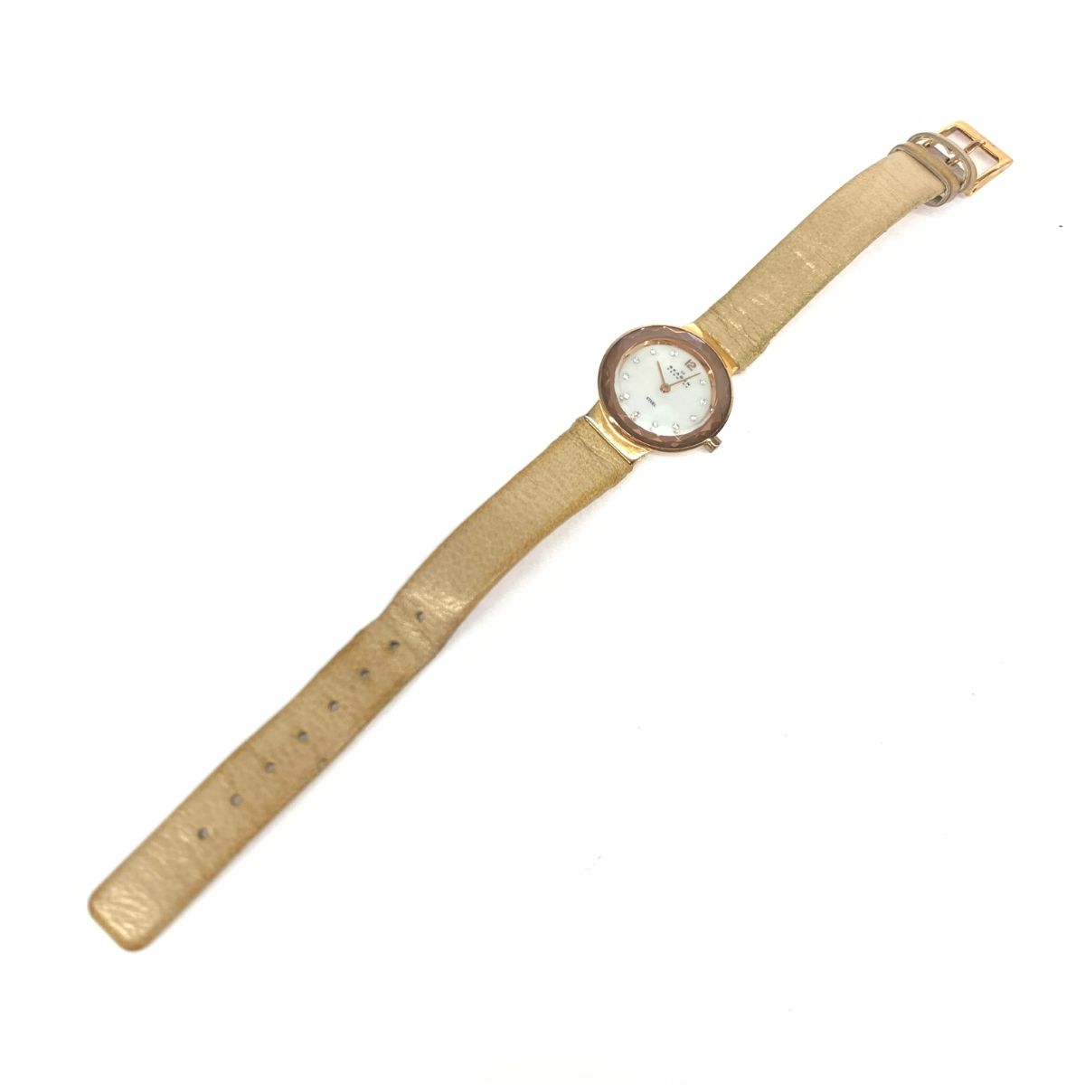 Skagen スカーゲン 腕時計 456SRLT ゴールドカラー クォーツ SS×レザー 