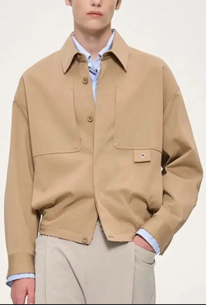 105 システムオム バッグ フラップ ポケット アウター ジャケット BEIGE