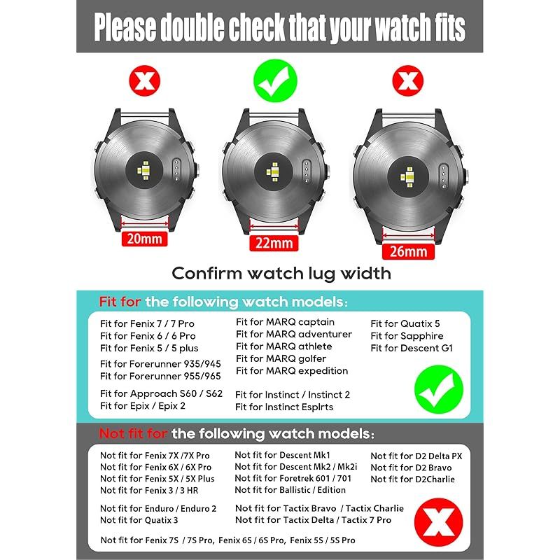 BINLUN] コンパチブル バンド 22mm/26mm 550パラコード ナイロン