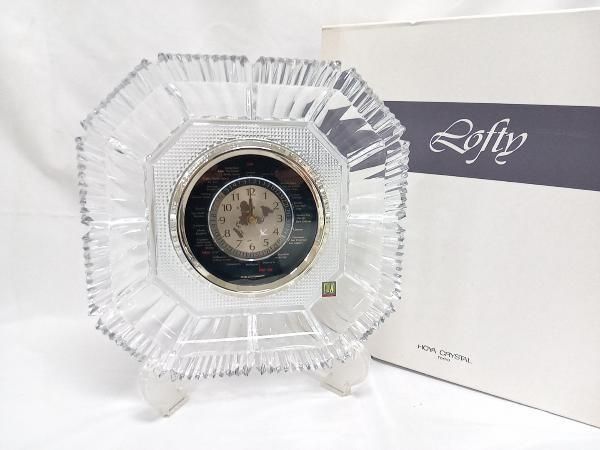 HOYA CRYSTAL フクロウ型置時計 ミニ香立て付き