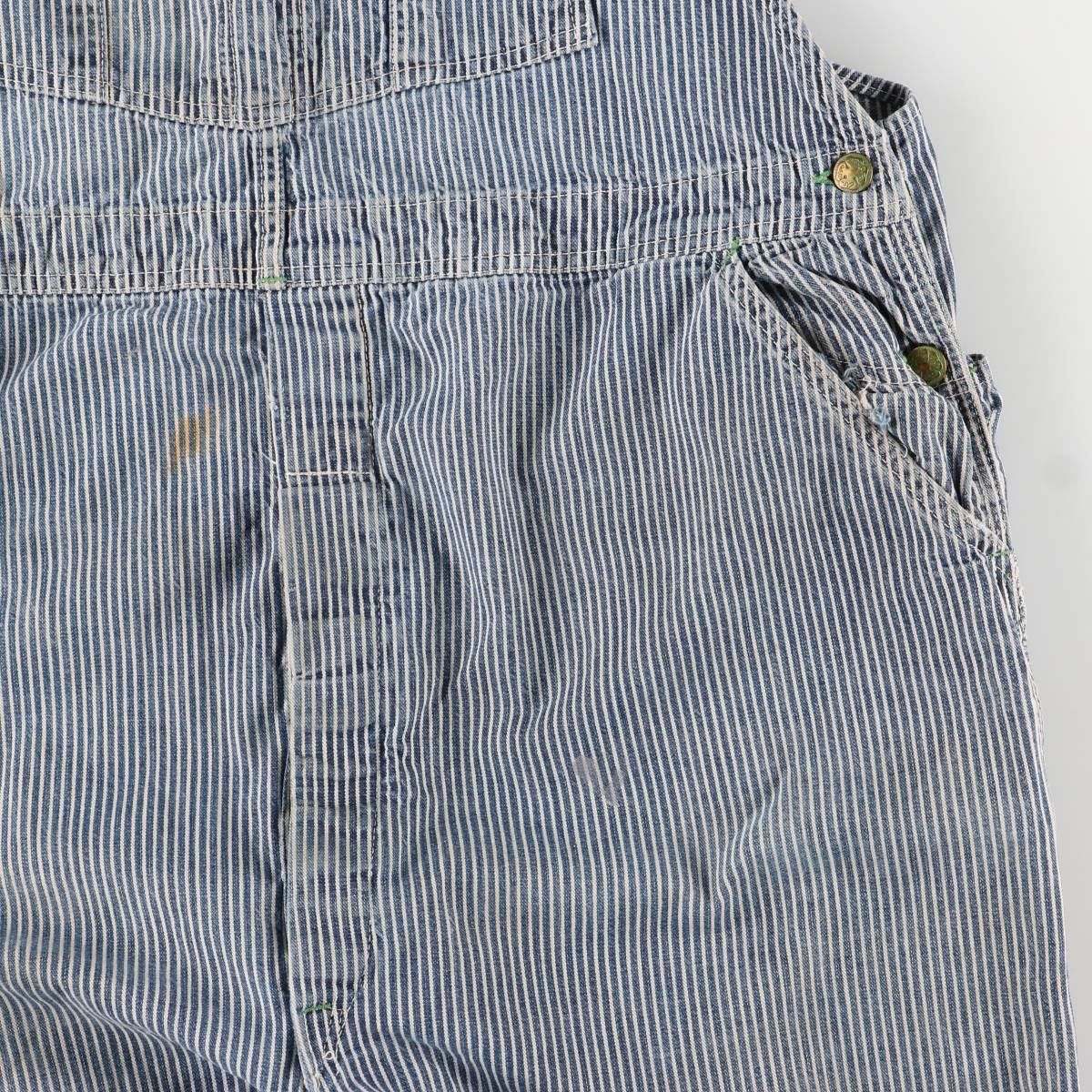 古着 ビッグサイズ 60年代 オシュコシュ Osh kosh ストライプ柄 ヒッコリーストライプ オーバーオール メンズw43相当 evb031020 KIN-KAAI_COM