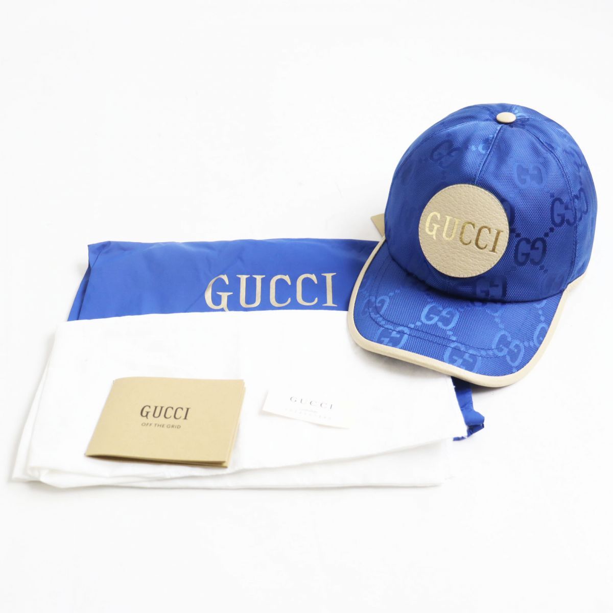 未使用品　GUCCI OFF THE GRID キャップ ゴールド　 M58cm Gucci Off The Grid GG Monogram Bucket Hat Tangerine Size M