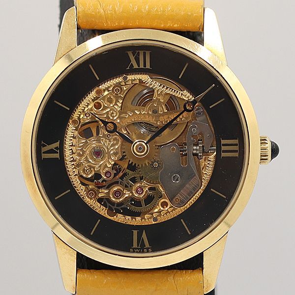 腕時計メンズ動作品ユニバーサルジュネーブ手巻き金ゴールド文字盤アナログ不安定 デッドストック級 稼働 美品 ユニバーサルジュネーブ 手巻 18K