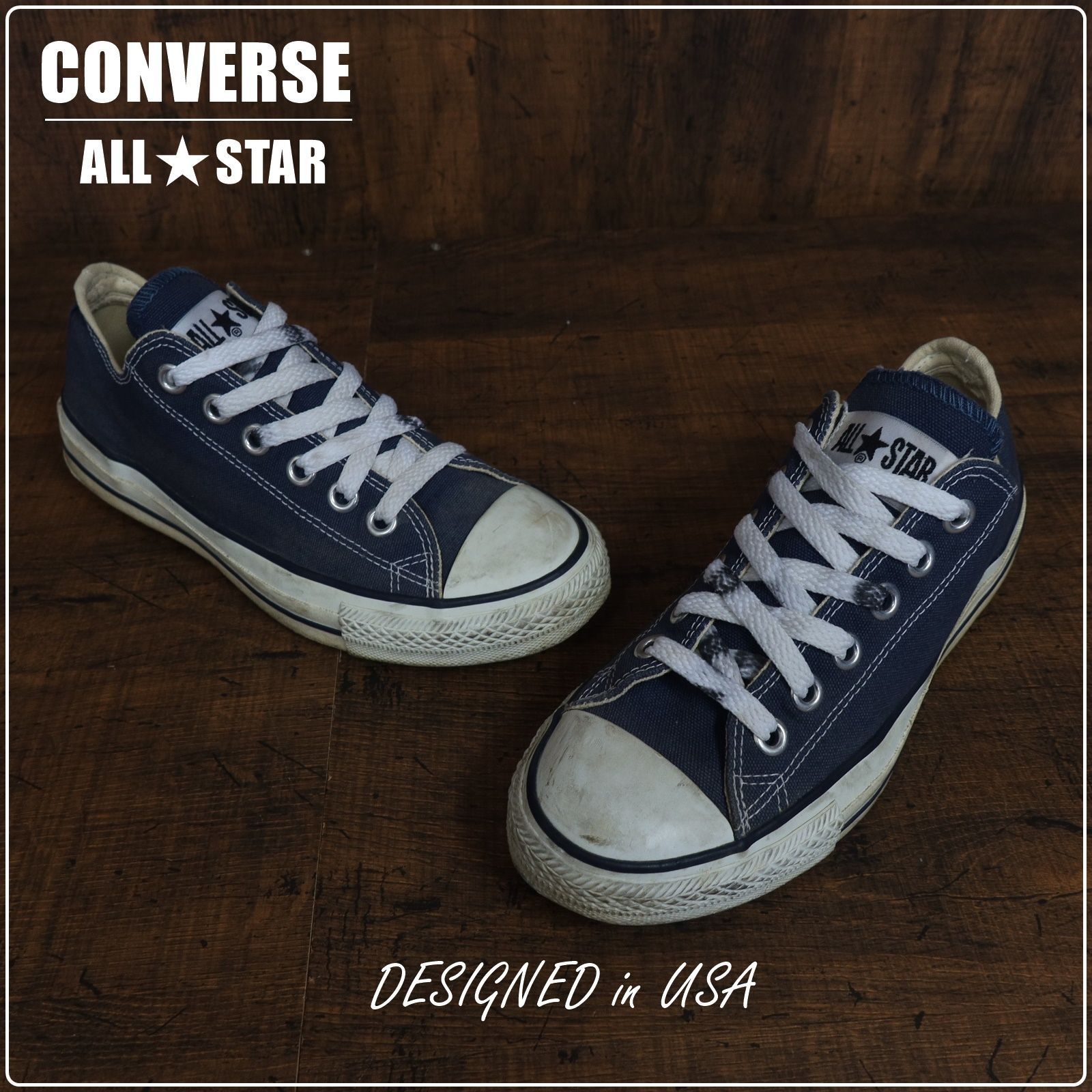 90s Vintage USアイテム☆CONVERSE コンバース オールスター デザインUSA SIZE 5 ネイビー 90's 90年代 希少サイズ