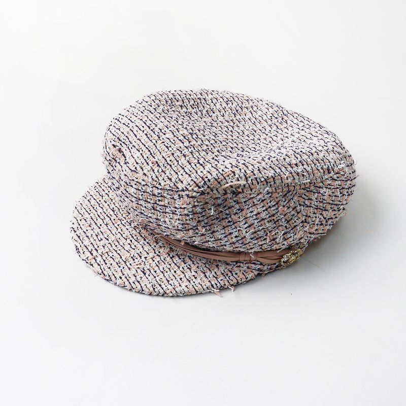 シャネル CHANNEL ツイード キャスケット M｜ピンク系 ハット ココマーク 帽子 2400014632194