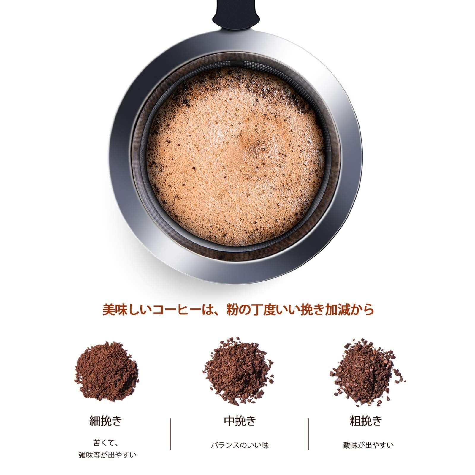 コーヒードリッパー | ステンレス製 ステンレスフィルター 2層 PAVIKE 一人用 2層メッシュ ストリックスデザイン ステンレス 蜂窩状 コーヒーフィルター 濾過 二層メッシュ 1~2杯 ペーパーフィルターのいらないステンレスコーヒードリッパー102