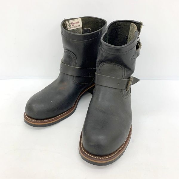 Chippewa 7 ENGINEER BOOTS BLACK OIL 91002 7インチ エンジニアブーツ ワークブーツ 本革 メンズ サイズ9E ブラック チペワ 靴 DF15097