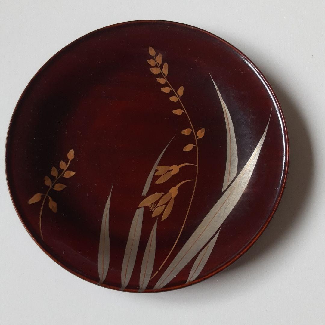 2024 菓子皿 蛤形銘々皿 懐石道具 茶道具 木製漆器 五客 木箱入 輪島塗