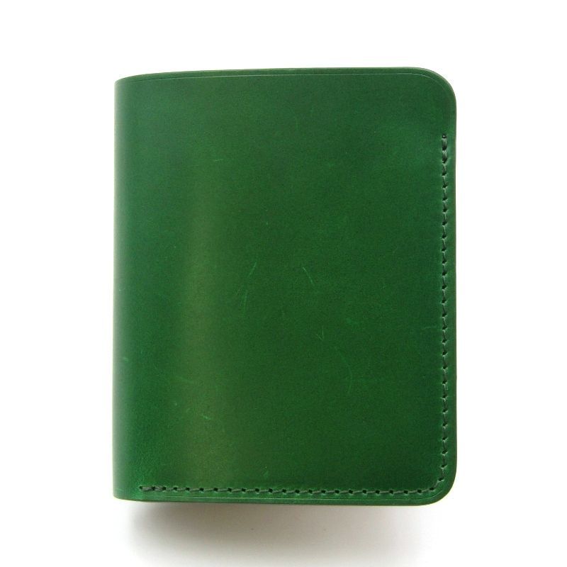 Flathority フラソリティ 二つ折り財布 FM713 水染めオイルコードバン Compact Wallet コンパクトウォレット グリーン 24005552