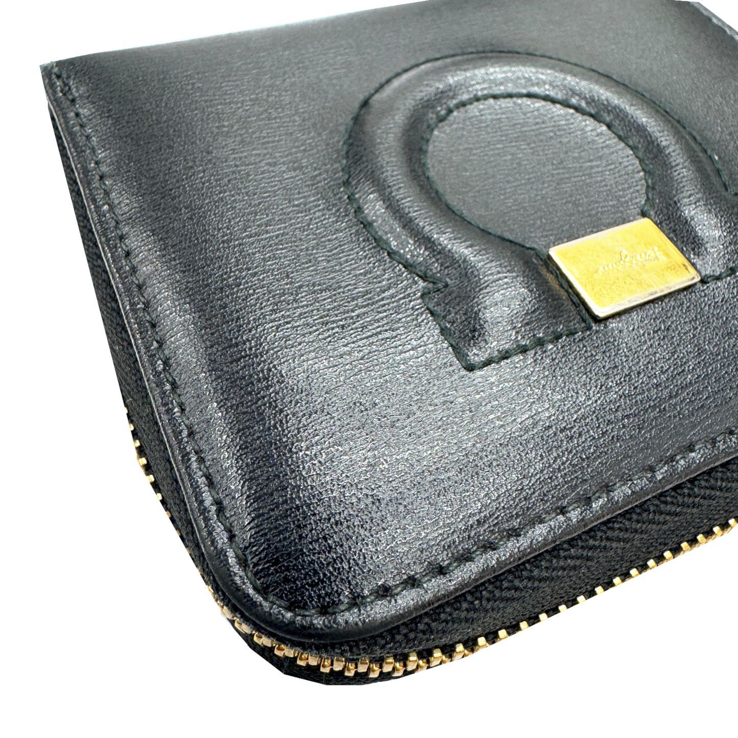 フェラガモ ガンチーニ レザー ラウンドジップウォレット FERRAGAMO フェラガモ Salvatore Ferragamo 財布 二つ折り財布