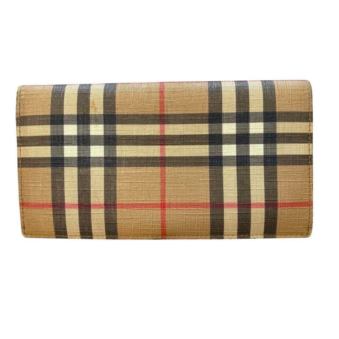 バーバリー　二つ折り財布　ノバチェック　メガ　PVCレザー　キャンバス　メンズ 現行品 BURBERRY バーバリー ノバチェック メガチェック 長財布