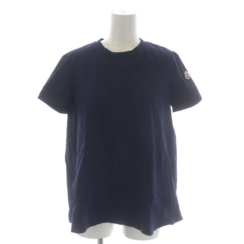 モンクレール 切替 シルク コットン トップス 半袖 ネイビー モンクレール MONCLER T-SHIRT バック切替 フレアTシャツ