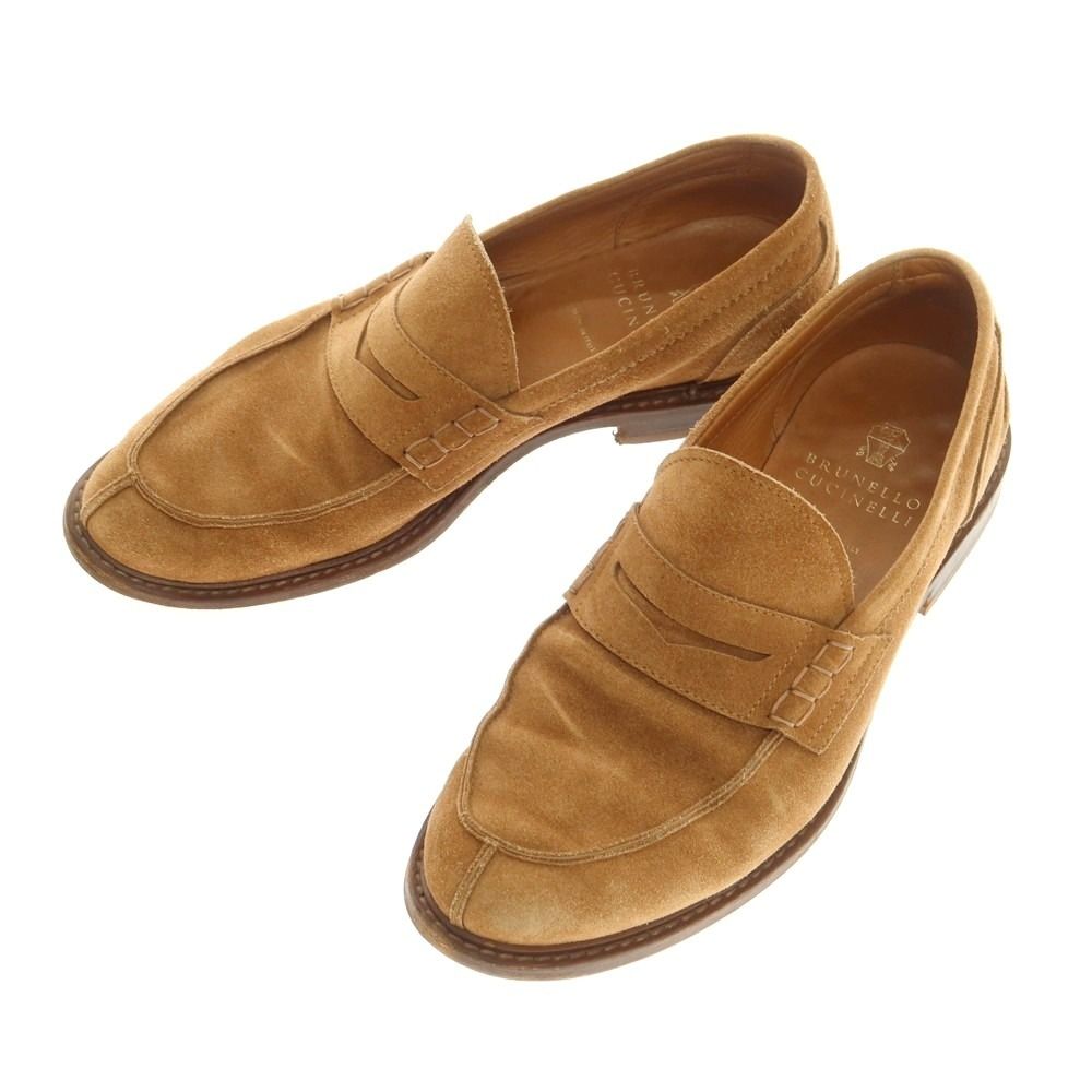 ブルネロクチネリ Brunello Cucinelli スエード コインローファー ブラウン サイズ42 メンズ