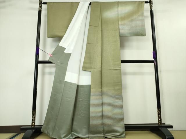 平和屋本店□極上 久保田一竹 幻の辻が花 訪問着 草花地紋 暈し染め 金