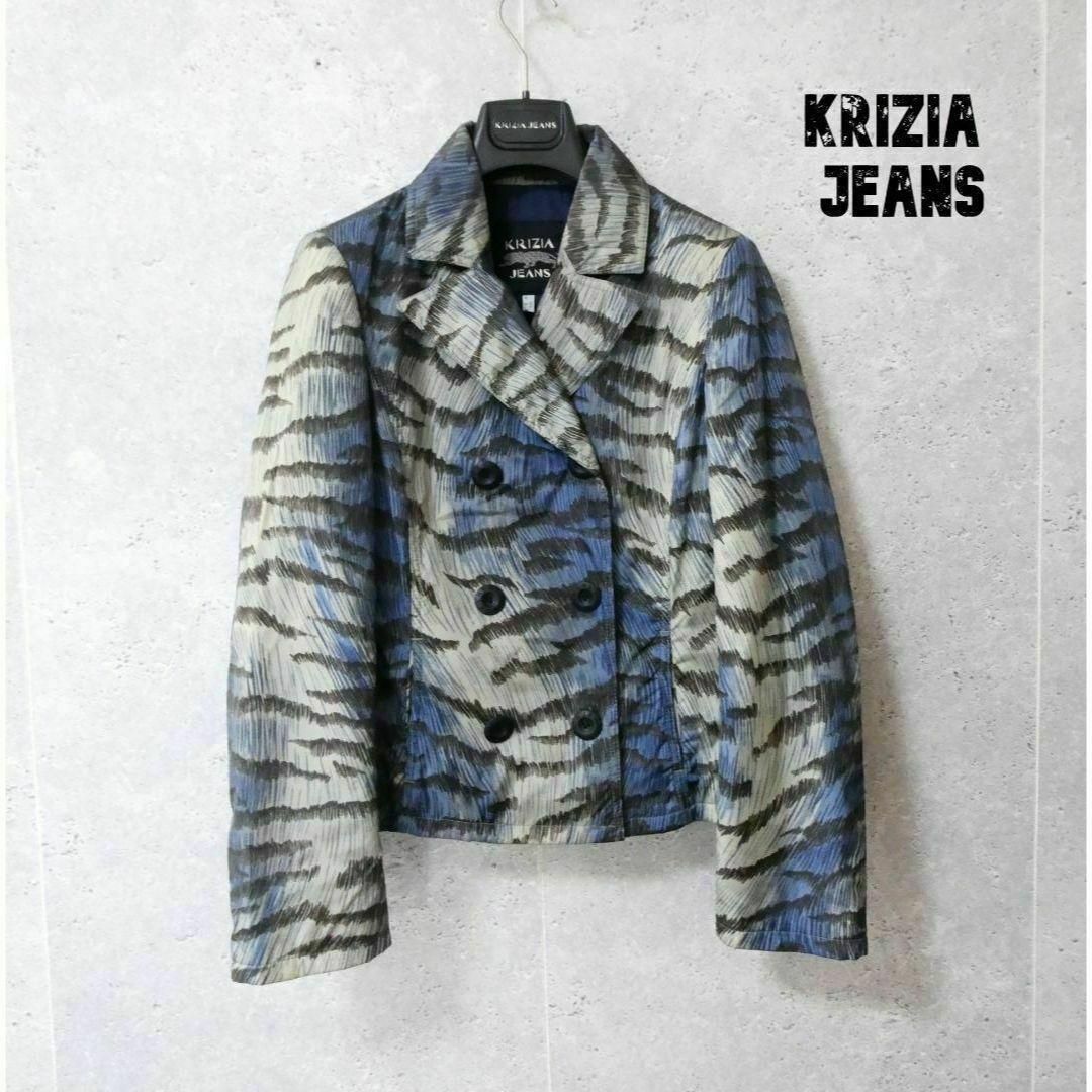 Krizia vintage イタリア製 シルクジャケット 38 美品 KRIZIA JEANS クリツィアジーンズ サイズI42 中綿 パデッド