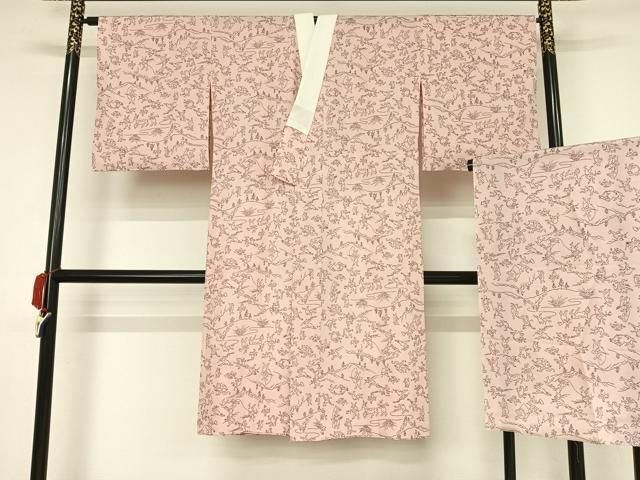 平和屋着物○長襦袢 無双仕立て 鳥獣戯画 洗える着物 AAAZ3092np