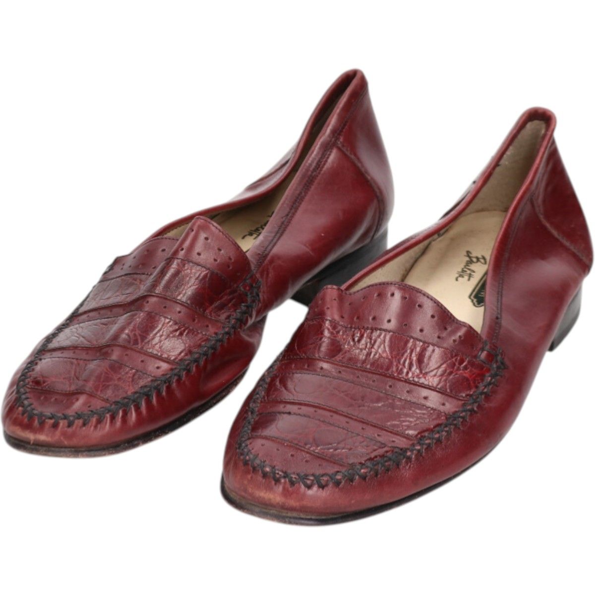古着 フローシャイム Florsheim クロコダイル 型押し ヴァンプローファー イタリア製 9 1/2D メンズ27.5cm相当/saa013552