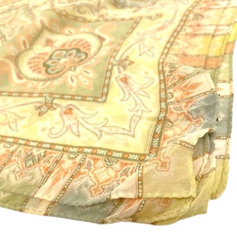 エトロ ETRO スカーフ ストール シルク ペイズリー 総柄 大判 黄