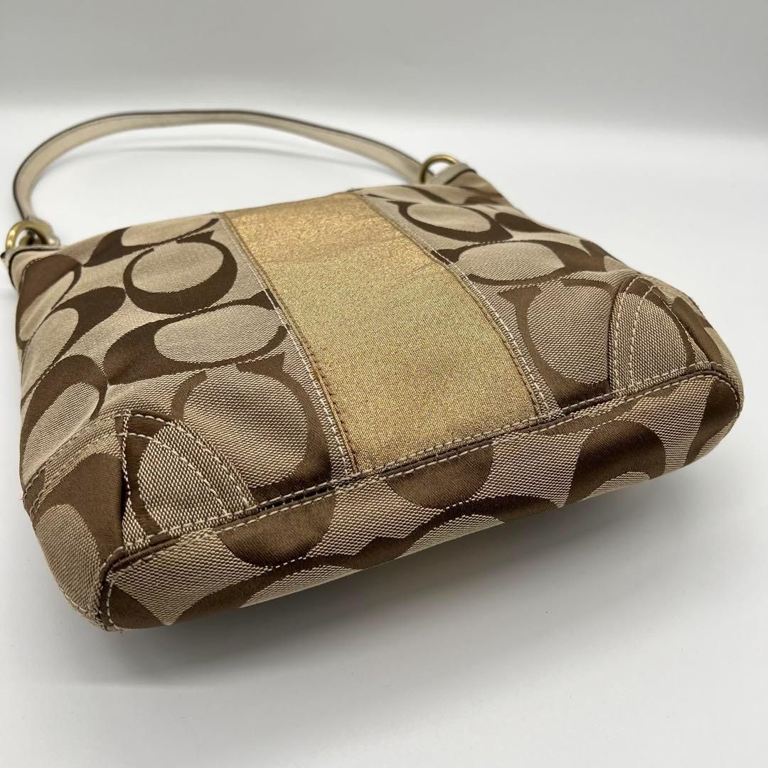 ラスト1点♡COACH コーチ ベージュ シグネチャー キャメル ストライプ COACH トートバッグ ストライプ シグネチャー 廃盤品 コーチ