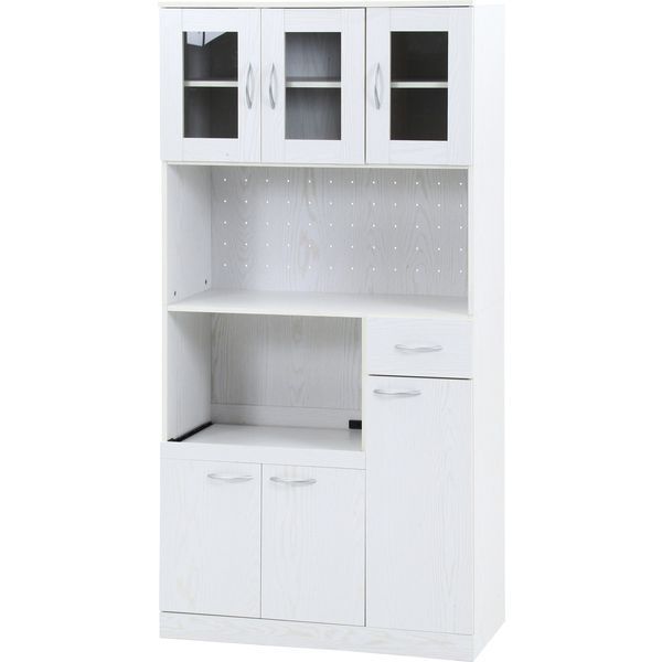 ハイキッチンボード 約180×90cm オークホワイト 組立品