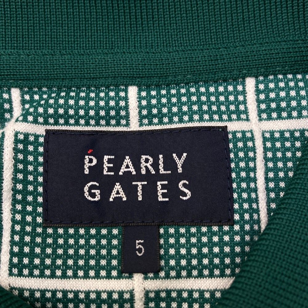 送料無料！ サイズ 5 PEARLY GATES パーリーゲイツ 2025年モデル 半袖ポロシャツ チェック柄 グリーン系 240101309785 ゴルフウェア メンズ ストスト