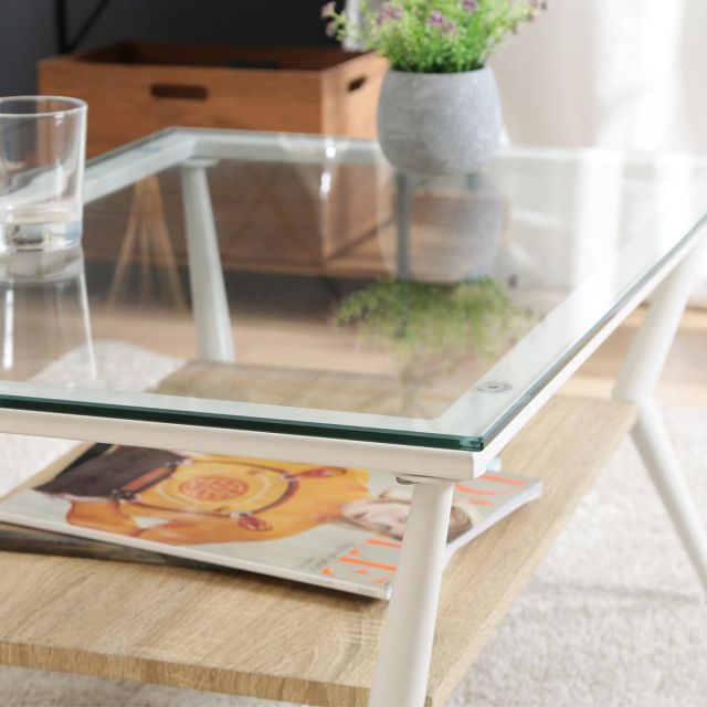 不二貿易 ガラスリビングテーブル クレア 人気 NA 96226 新生活 おしゃれ