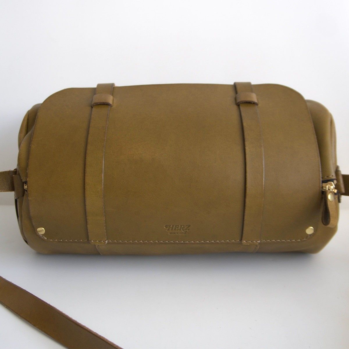 美品】 HERZ ヘルツ 【ドラム型ショルダー(CK-1)】グリーン レザー