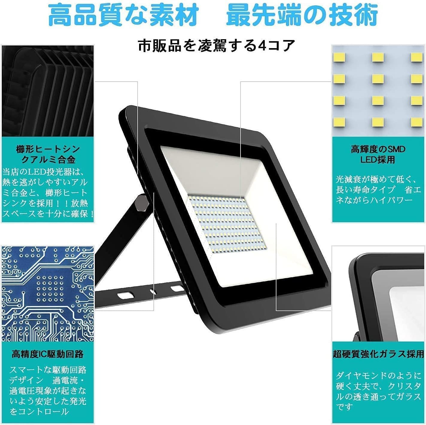 特価商品】100v 灯光器 極薄型 作業灯 外灯 13000LM 工事用ライト 屋外