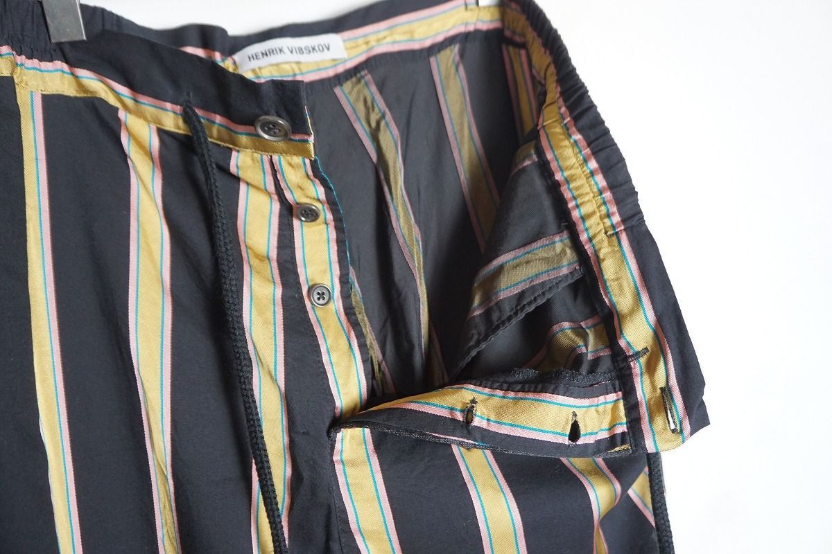 ヘンリクビブスコフ　ストライプ　パンツ　ワイドパンツ　ビッグストライプ　2タック 美品 HENRIK VIBSKOV ヘンリック ヴィブスコフ ストライプ 総柄
