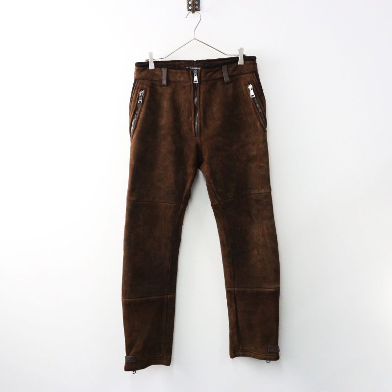 2008-09AW Archives DOLCE-GABBANA Mouton Leather Gimmick Pants 48|Brown ドルチェ-ガッバーナ ムートンパンツ-. 2400014415551